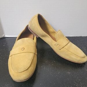 Tory Burch Yellow Suede Loafers